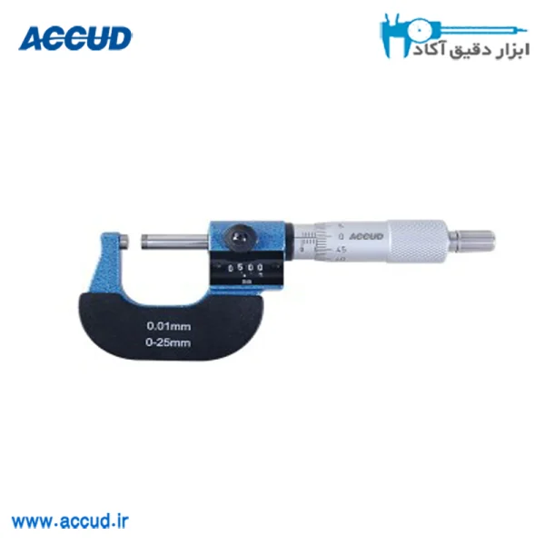میکرومتر کنتور دار 25-0 میلی متر Accud (اکیود اتریش با گارانتی شرکتی) مدل 390-001-01