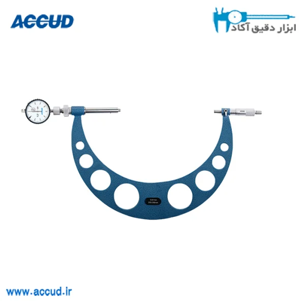 میکرومتر خارج سنج 300-200 میلی متر با صفحه نمایش ساعتی Accud (اکیود اتریش با گارانتی شرکتی) مدل 430-012-01