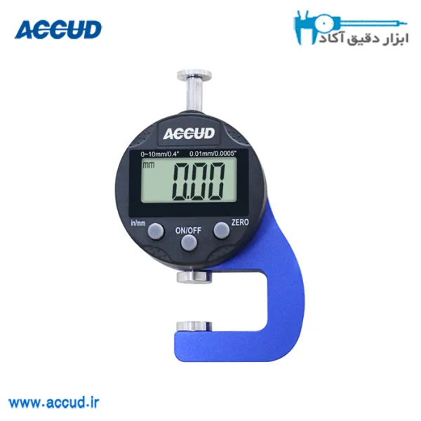 ضخامت سنج دیجیتال کوچک 10-0 میلی متر Accud (اکیود اتریش با گارانتی شرکتی) مدل 469-010-11