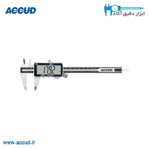 کولیس دیجیتال 15 سانتی متر صفحه بزرگ (با قابلیت خواندن کسر) Accud (اکود با گارانتی شرکتی) مدل 106-006-11F