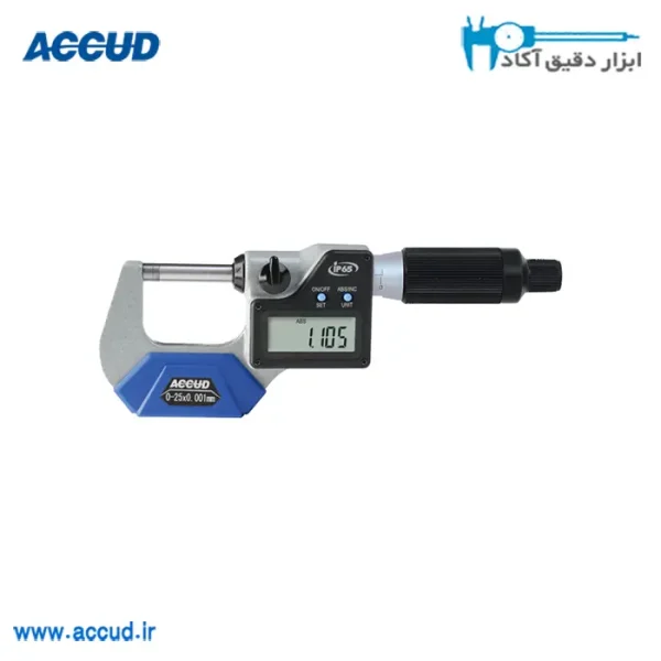 میکرومتر دیجیتال اسنپ با چرخش سریع 25-0 میلی متر Accud (اکود با گارانتی شرکتی) مدل 303-001-21