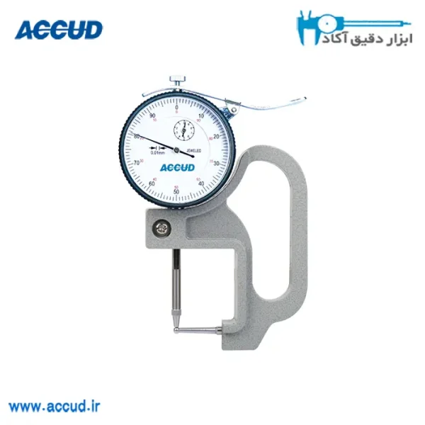 ضخامت سنج عقربه ای مخصوص لوله 10-0 میلی متر دقت 0.01 میلی متر Accud (اکود با گارانتی شرکتی) مدل 440-010-11